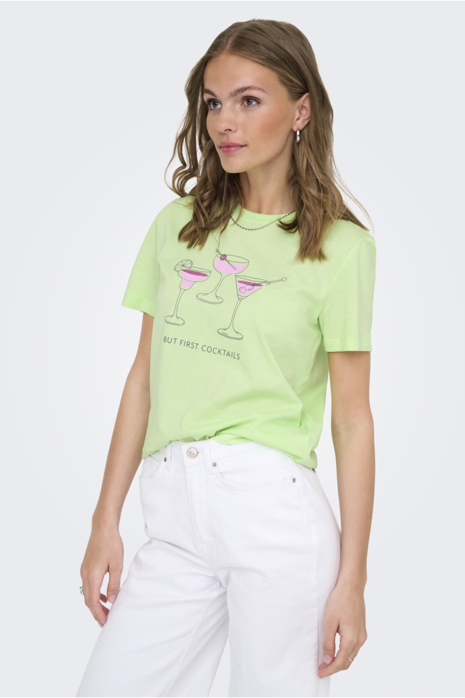 ONLKELSEY LIFE S/S REG TEE CS JRS 15363836 PARADISE GREEN/COCKTAILS